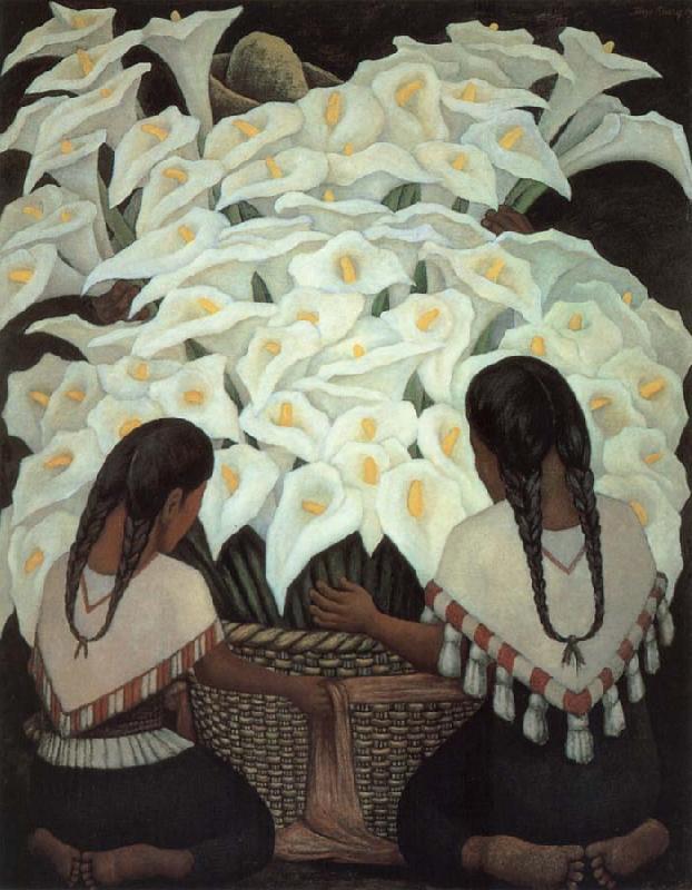 Diego Rivera Sale Flowers oil painting image